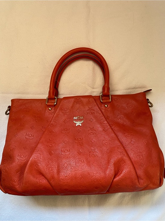 MCM Handbags - MCM Red Leather Double-Handle Satchel